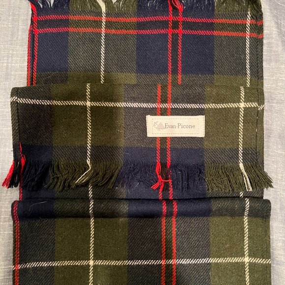 Evan Picone Plaid Wool Scarf - Picture 2 of 5